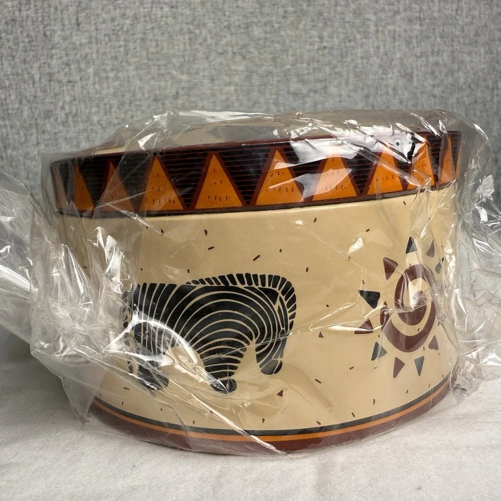 Vintage Y2K Disney The Lion‎ King African Paper Mache Decorator Box NEW